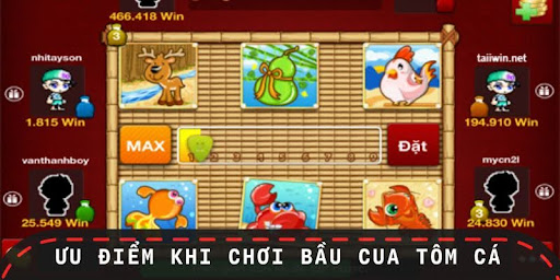 Ưu điểm tạo nên sức hút của trò chơi bầu cua tôm cá hiện nay